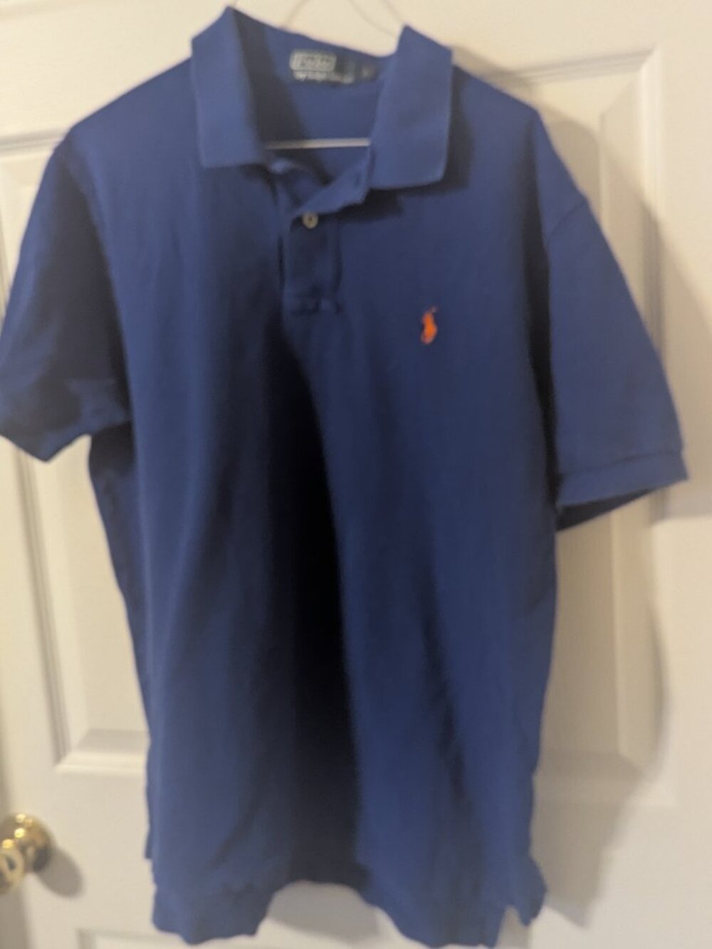 Men's bright blue Polo, lg, $10.